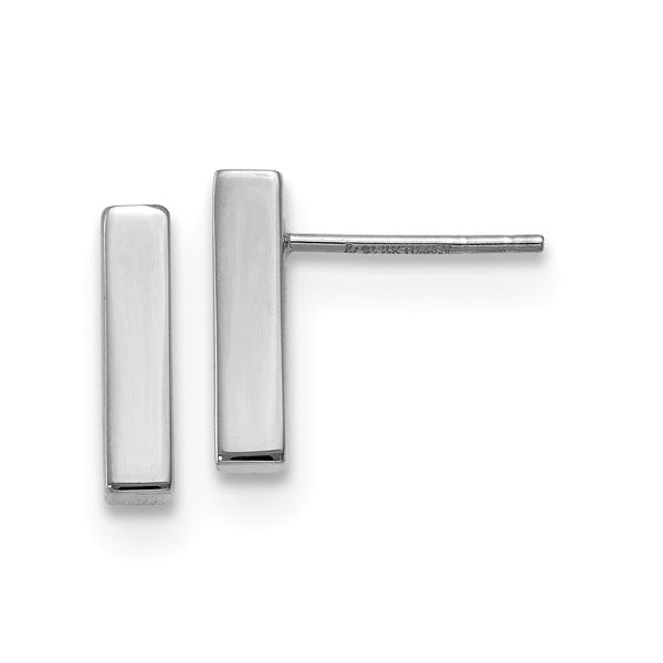 14K White Gold Polished Post Earrings J. Thomas Jewelers Rochester Hills, MI