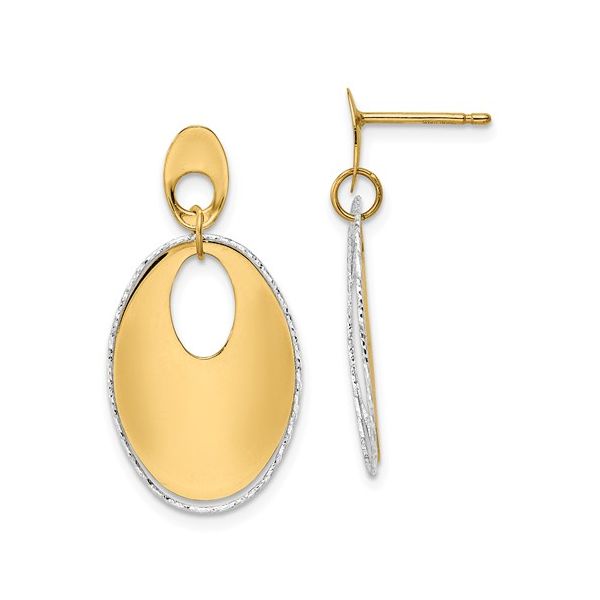 Oval Drop Gold Earrings J. Thomas Jewelers Rochester Hills, MI