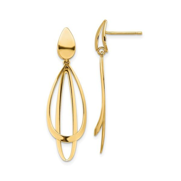 Yellow Gold Double Loop Earrings J. Thomas Jewelers Rochester Hills, MI