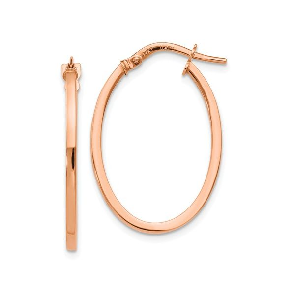 Rose Gold Oval Hoops J. Thomas Jewelers Rochester Hills, MI