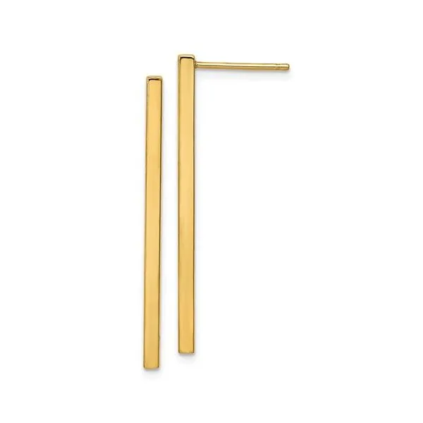 Yellow Gold Bar Earrings J. Thomas Jewelers Rochester Hills, MI