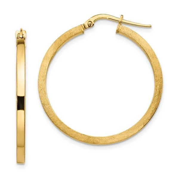 Brushed And Polished Gold Hoops J. Thomas Jewelers Rochester Hills, MI