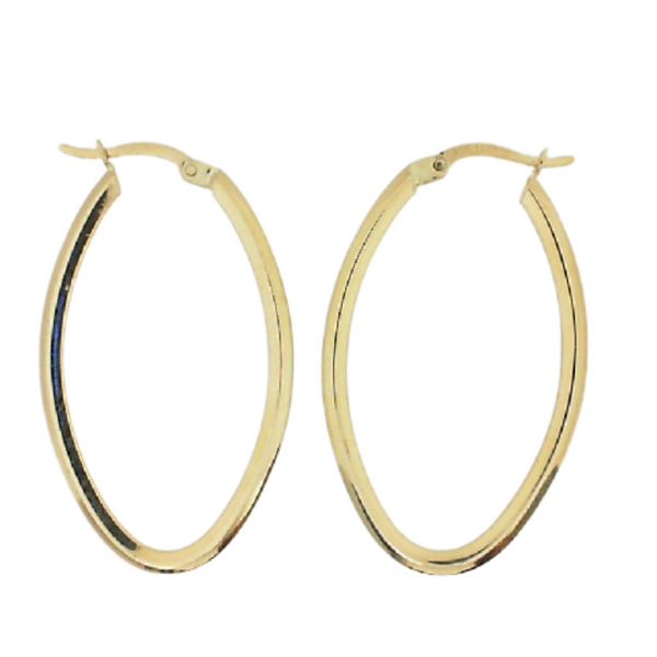 Yellow Gold Oval Hoops J. Thomas Jewelers Rochester Hills, MI