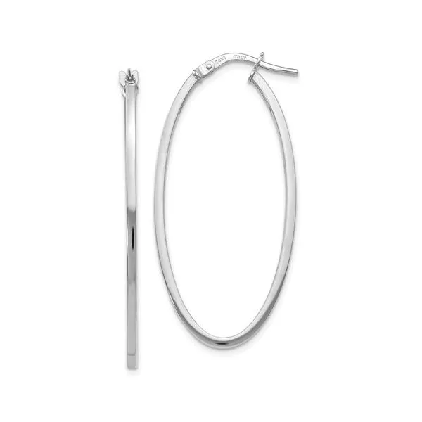 White Gold Oval Hoops J. Thomas Jewelers Rochester Hills, MI