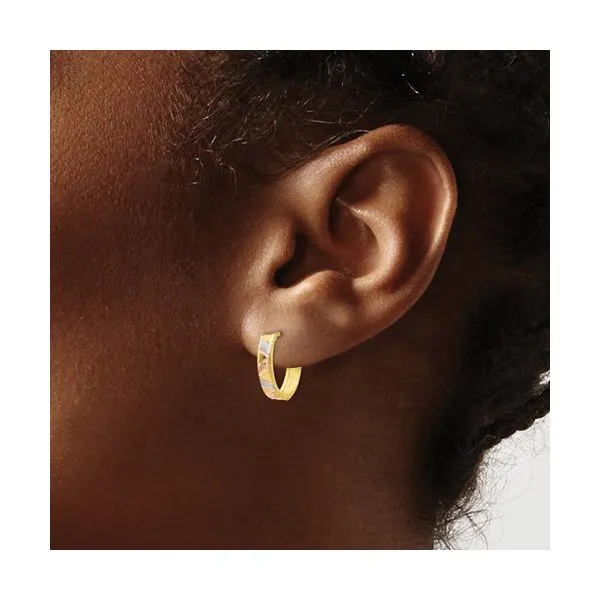 10 Karat Diamond Cut Hoop Earring Image 2 J. Thomas Jewelers Rochester Hills, MI