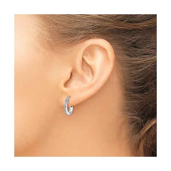 Small Glimmer Infused Hoop Earrings Image 2 J. Thomas Jewelers Rochester Hills, MI
