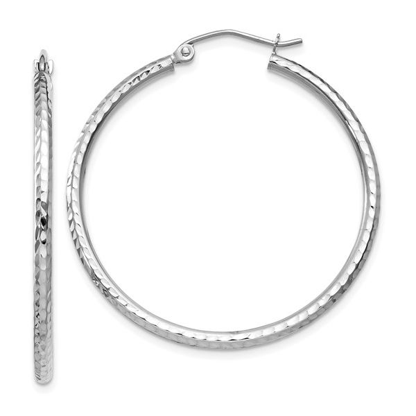 35Mm White Gold Hoops J. Thomas Jewelers Rochester Hills, MI