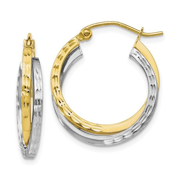 Textured Gold Hoop Earrings J. Thomas Jewelers Rochester Hills, MI