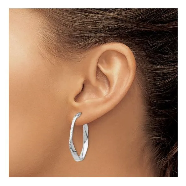 Oval Twist Earrings Image 2 J. Thomas Jewelers Rochester Hills, MI