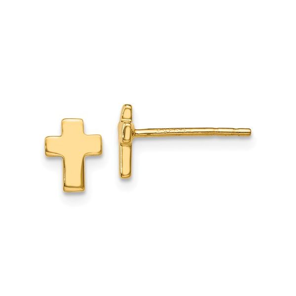 Yellow Gold Cross Earrings J. Thomas Jewelers Rochester Hills, MI