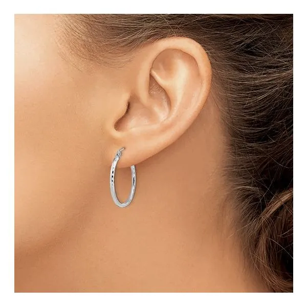 Diamond Cut Hoop Image 2 J. Thomas Jewelers Rochester Hills, MI