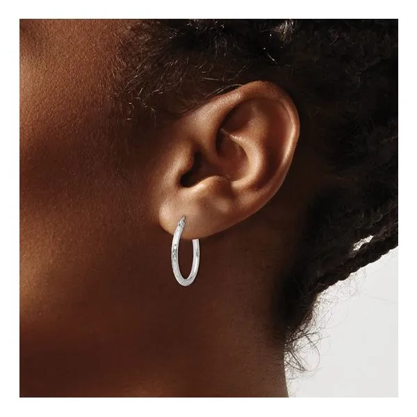 Textured Hoop Earrings Image 2 J. Thomas Jewelers Rochester Hills, MI