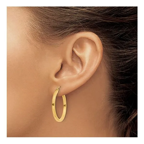 14 Karat Hoop Earrings Image 2 J. Thomas Jewelers Rochester Hills, MI