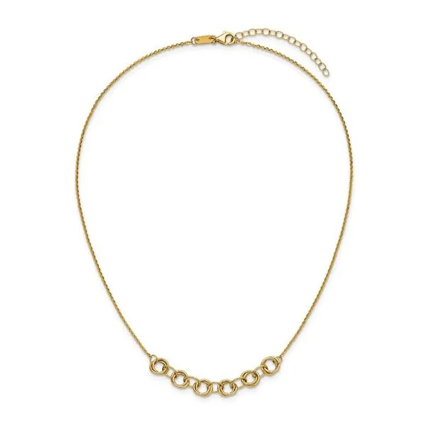 14 Karat Yellow Gold Polished Circles Necklace 16
