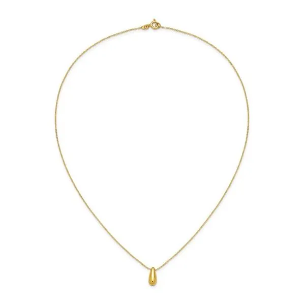 14 Karat Yellow Gold Polished Teardrop Necklace 18
