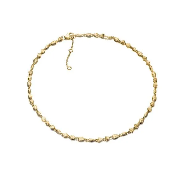 Jorge Revilla Sterling Silver With 18 Karat Gold Overlay Nugget Neckalce 18