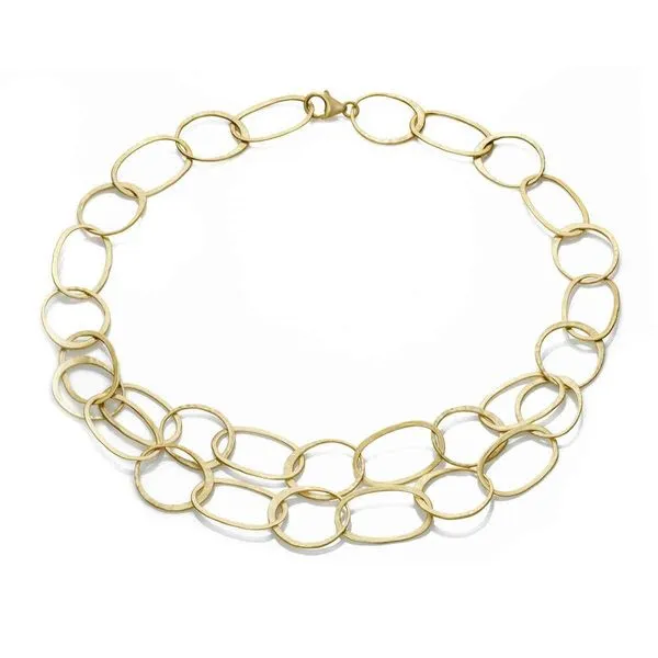 Jorge Revilla Sterling Silver With 18 Karat Gold Overlay Double Circle Necklace J. Thomas Jewelers Rochester Hills, MI