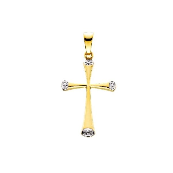 Yellow Gold Flared Tip Cross J. Thomas Jewelers Rochester Hills, MI