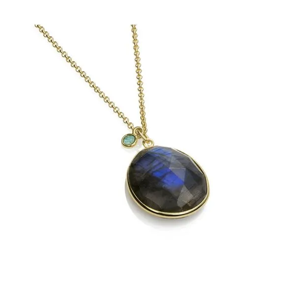 Jorge Revilla Sterling Silver With 18 Karat Gold Overlay Labradorite Pendant J. Thomas Jewelers Rochester Hills, MI
