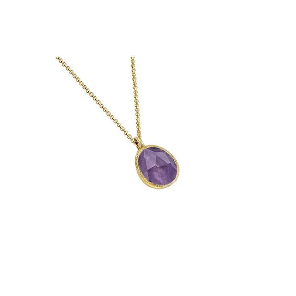 Jorge Revilla Sterling Silver With 18 Karat Gold Overlay Amethyst Pendant J. Thomas Jewelers Rochester Hills, MI