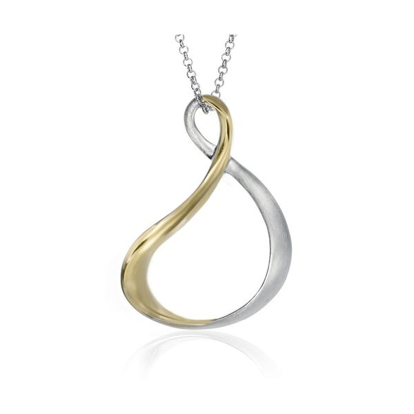 Sterling Silver With 18 Karat Gold Overlay Twist Pendant J. Thomas Jewelers Rochester Hills, MI