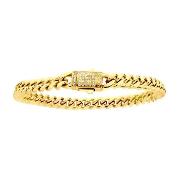 18K Plated Stainless Steel Cuban Link Bracelet J. Thomas Jewelers Rochester Hills, MI