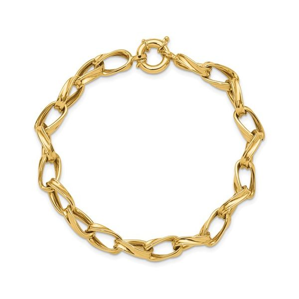 Fancy Gold Link Bracelet Image 2 J. Thomas Jewelers Rochester Hills, MI
