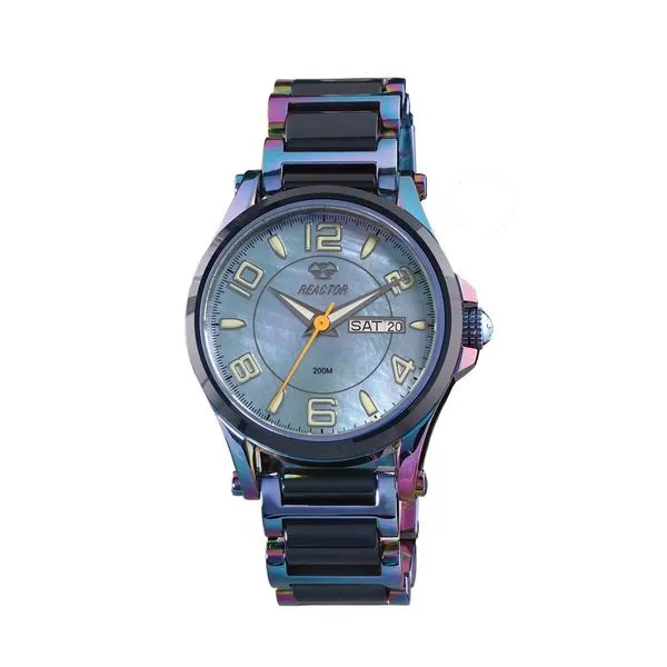 CRYSTAL: Blue Mother-of-Pearl Dial Reactor watch J. Thomas Jewelers Rochester Hills, MI