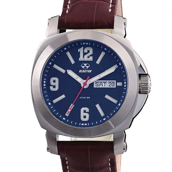 FERMI; Matte Navy Dial With Burgundy Leather Strap Reactor Watch J. Thomas Jewelers Rochester Hills, MI