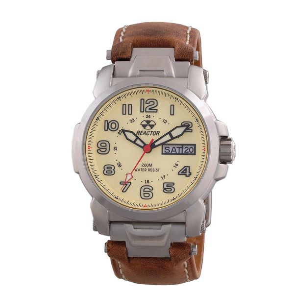 ATOM: Tusk Dial With Brown Leather Strap Reactor Watch J. Thomas Jewelers Rochester Hills, MI