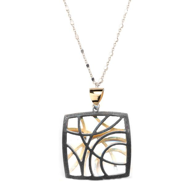 Sterling Silver and 18 Karat Yellow Gold Plated Contempo Necklace by Frederic Duclos J. Thomas Jewelers Rochester Hills, MI