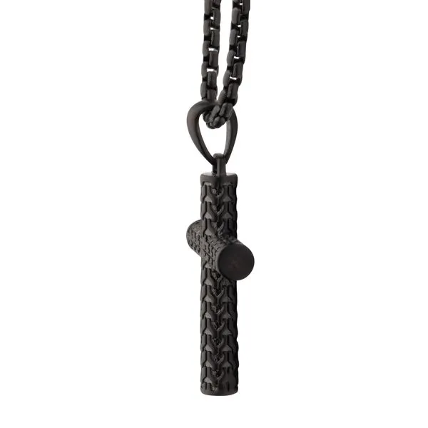 Black Textured Pendant Image 2 J. Thomas Jewelers Rochester Hills, MI