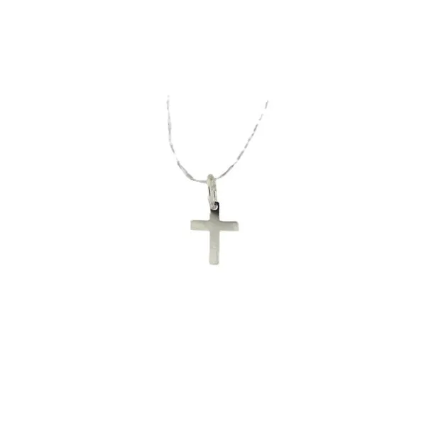 sterling silver polished small cross rhodium plated J. Thomas Jewelers Rochester Hills, MI