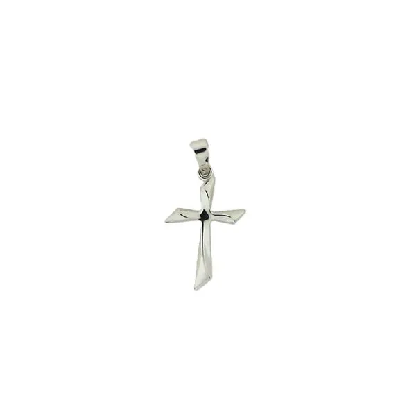 sterling silver small cross with spike arms rhodium plated J. Thomas Jewelers Rochester Hills, MI