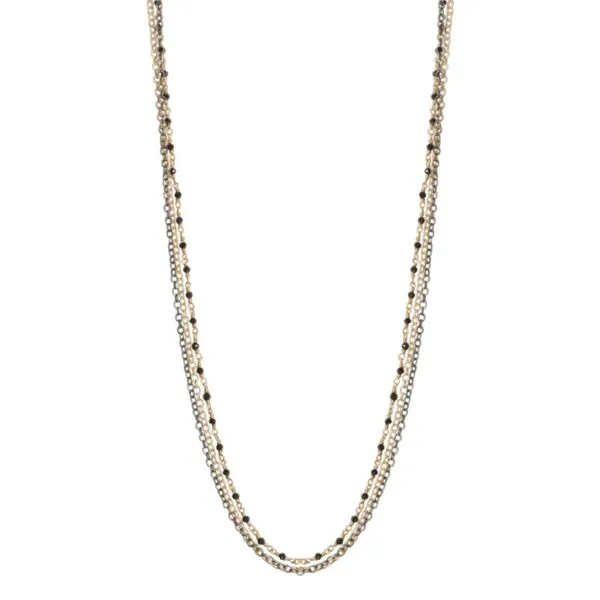 Triple Strand With Black Spinel Necklace J. Thomas Jewelers Rochester Hills, MI