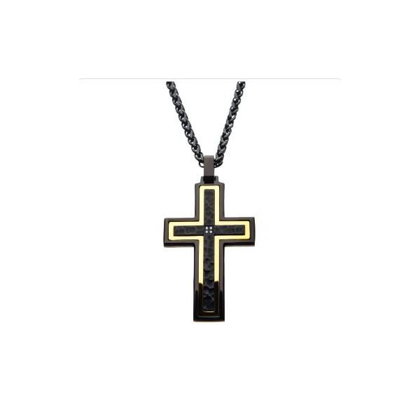 Inox Black Hammered Cross J. Thomas Jewelers Rochester Hills, MI