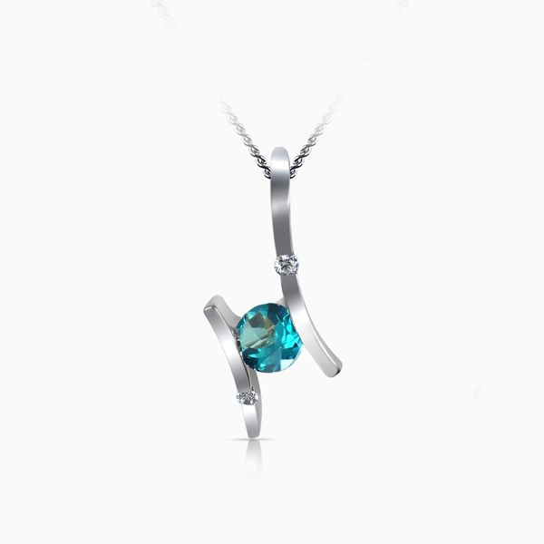 Caribbean Blue Quartz Pendant J. Thomas Jewelers Rochester Hills, MI