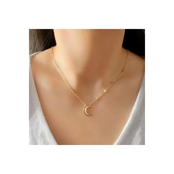 Starry Lane Moon Necklace Image 2 J. Thomas Jewelers Rochester Hills, MI