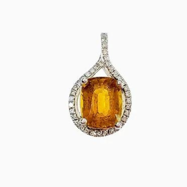 Golden Tourmaline Diamond Pendant J. Thomas Jewelers Rochester Hills, MI