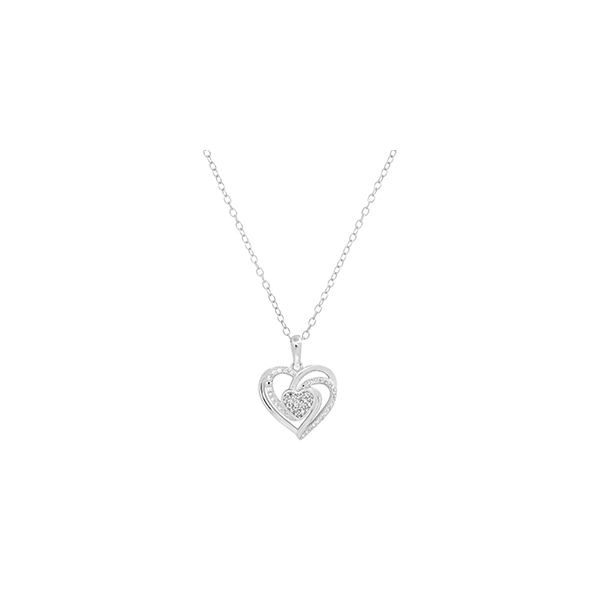 Sterling Silver Diamond Heart Necklace J. Thomas Jewelers Rochester Hills, MI