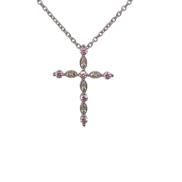 Simulated Pink Sapphire Cross J. Thomas Jewelers Rochester Hills, MI