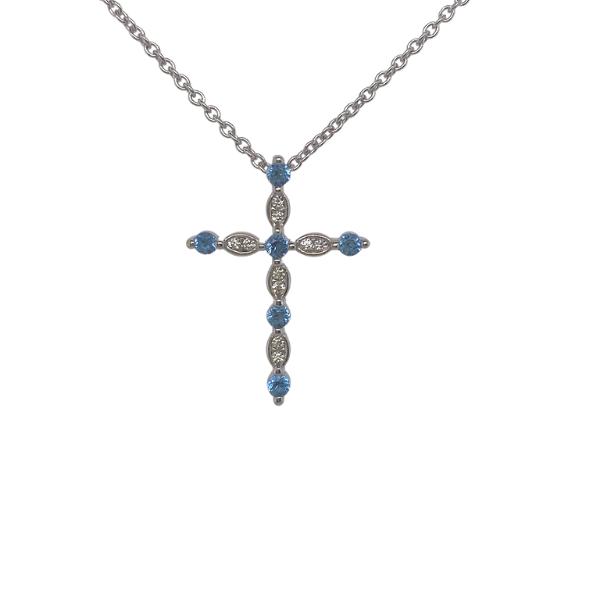 Simulated Blue Topaz Cross J. Thomas Jewelers Rochester Hills, MI