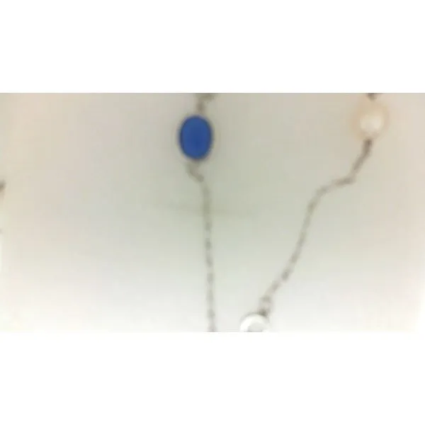 sterling silver necklace with freshwater pearls and blue quartz J. Thomas Jewelers Rochester Hills, MI