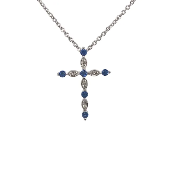 Simulated Sapphire Cross J. Thomas Jewelers Rochester Hills, MI