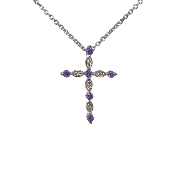 Simulated Amethyst Cross J. Thomas Jewelers Rochester Hills, MI