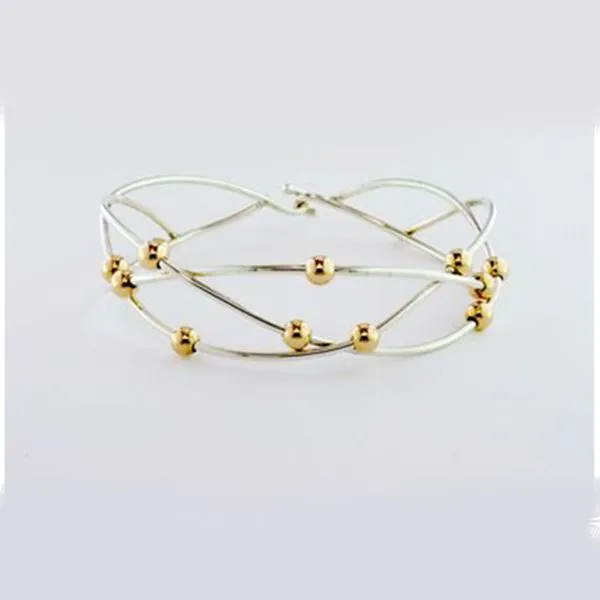 Sterling Silver and Gold Ball Bangle J. Thomas Jewelers Rochester Hills, MI