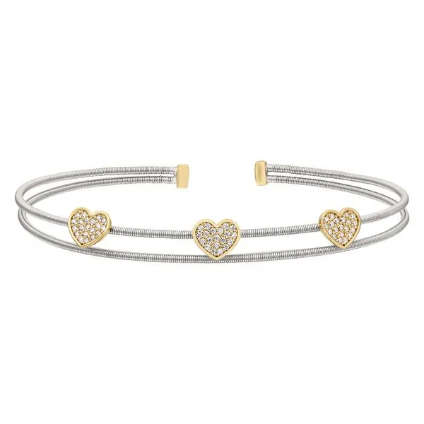 Double Cable Cuff Heart Bracelet J. Thomas Jewelers Rochester Hills, MI