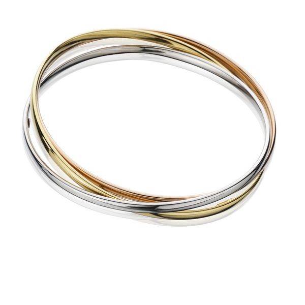 Interlocking Tri-Color Bangle Bracelet J. Thomas Jewelers Rochester Hills, MI
