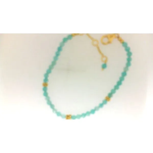 sterling silver gold plated turquoise beaded bracelet 7.5 J. Thomas Jewelers Rochester Hills, MI