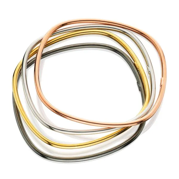 sterling silver rectangular bangle bracelet ruthenium plated Image 2 J. Thomas Jewelers Rochester Hills, MI